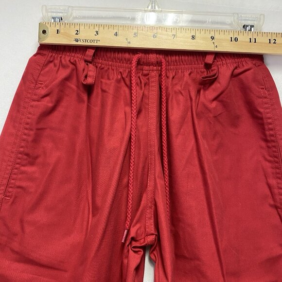 S.C.R.U.B.S. Drawstring Mid-Rise Straight Leg Pants Women Sz XXS Petite Red New - Picture 3 of 15